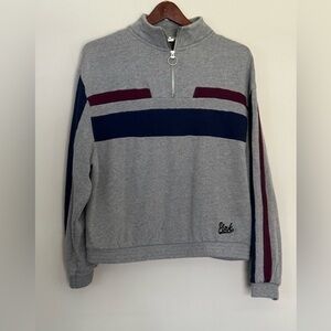Pink VS Victoria’s Secret gray quarter zip sweatshirt size small